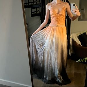 hugo boss gown silk dress hombre orange grey bridesmaids prom ball